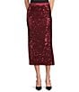 Hugo Boss BOSS By Hugo Boss Sequin Knit Contrast Midi Skirt, Color:Deep Ruby - Image 1