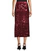 Hugo Boss BOSS By Hugo Boss Sequin Knit Contrast Midi Skirt, Color:Deep Ruby - Image 2