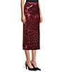 Hugo Boss BOSS By Hugo Boss Sequin Knit Contrast Midi Skirt, Color:Deep Ruby - Image 3