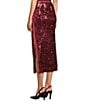 Hugo Boss BOSS By Hugo Boss Sequin Knit Contrast Midi Skirt, Color:Deep Ruby - Image 4