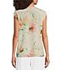 Color:Shell Pink Distorted Flowers - Image 2 - BOSS by Hugo Boss Silk Binadi Floral Print V-Neck Sleeveless Blouse