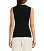 Color:Black - Image 2 - BOSS by Hugo Boss Solid Knit Mock Neck Sleeveless Coordinating Tank Top
