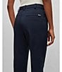 Color:Dark Blue - Image 4 - BOSS by Hugo Boss Tachinoa Classic Stretch Cotton Twill Tapered Slim Leg Pleated Ankle Pants