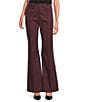 Hugo Boss BOSS by Hugo Boss Talimia Wool Flat Front Flare Leg Pants, Color:Dark Purple - Image 1