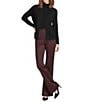 Hugo Boss BOSS by Hugo Boss Talimia Wool Flat Front Flare Leg Pants, Color:Dark Purple - Image 3