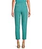 Color:Teal - Image 2 - BOSS by Hugo Boss Tapiah Coordinating Straight Tapered-Leg Pleated Belted Cropped Pants