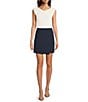 Hugo Boss BOSS By Hugo Boss Vandera Wrap Front Mini Skirt, Color:Sky Captain - Image 3