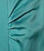 Color:Teal - Image 4 - BOSS by Hugo Boss Vaniki Silky Satin Gathered Detail A-Line Midi Skirt