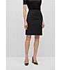 Color:Black - Image 1 - BOSS by Hugo Boss Vileah Virgin Wool Coordinating Pencil Skirt