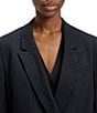 Hugo Boss BOSS By Hugo Boss Woven Pinstripe Point Lapel Long Sleeve Blazer, Color:Sky Caption Pinstripe - Image 3