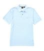 Color:Light Blue - Image 1 - BOSS Pallas Pima Cotton Short Sleeve Polo Shirt