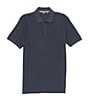 Color:Navy - Image 1 - BOSS Pallas Pima Cotton Short Sleeve Polo Shirt