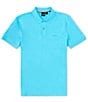 Color:New Open Blue - Image 1 - BOSS Pallas Pima Cotton Short Sleeve Polo Shirt