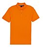 Color:Bright Orange - Image 1 - BOSS Pallas Pima Cotton Short Sleeve Polo Shirt