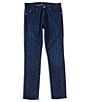 Color:Navy - Image 1 - BOSS Slim Fit Delaware Stretch Denim Jeans