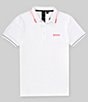 Color:Natural - Image 1 - BOSS Slim-Fit Performance Stretch Paul Pro Short Sleeve Polo Shirt