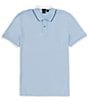 Color:Light Blue - Image 1 - BOSS Slim Fit Phillipson 448 Short Sleeve Polo Shirt