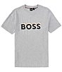 Color:Silver - Image 1 - BOSS Tiburt Logo Short Sleeve T-Shirt