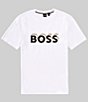 Color:White - Image 1 - BOSS Tiburt Logo Short Sleeve T-Shirt