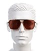 Color:Gold/Brown - Image 2 - Men's BV1012S 60mm Navigator Sunglasses