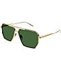 Color:Gold/Green - Image 1 - Men's BV1012S 60mm Navigator Sunglasses