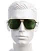 Color:Gold/Green - Image 4 - Men's BV1012S 60mm Navigator Sunglasses