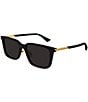 Bottega Veneta Men's Ribbon 57mm Rectangle Sunglasses, Color:Black - Image 1