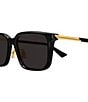 Bottega Veneta Men's Ribbon 57mm Rectangle Sunglasses, Color:Black - Image 3