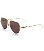 Color:Gold - Image 1 - Unisex BV1150S 58mm Aviator Sunglasses