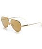 Color:Gold - Image 1 - Unisex BV1150S 58mm Mirrored Aviator Sunglasses