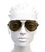 Color:Gold - Image 2 - Unisex BV1150S 58mm Mirrored Aviator Sunglasses