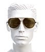 Color:Gold - Image 3 - Unisex BV1150S 58mm Mirrored Aviator Sunglasses