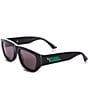 Color:Black - Image 1 - Unisex BV1252S Stone Ribbon 55mm Rectangle Sunglasses