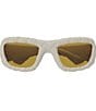 Color:Chalk White - Image 2 - Unisex Intrecciato 56mm Oval Sunglasses
