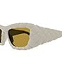 Color:Chalk White - Image 3 - Unisex Intrecciato 56mm Oval Sunglasses