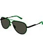 Color:Green - Image 1 - Unisex Light Ribbon 59mm Aviator Sunglasses