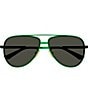 Color:Green - Image 2 - Unisex Light Ribbon 59mm Aviator Sunglasses