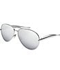 Color:Shiny Silver - Image 1 - Unisex Sardine 64mm Navigator Sunglasses