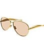 Color:Shiny Gold - Image 1 - Unisex Sardine 64mm Navigator Sunglasses