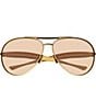 Color:Shiny Gold - Image 2 - Unisex Sardine 64mm Navigator Sunglasses