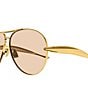 Color:Shiny Gold - Image 3 - Unisex Sardine 64mm Navigator Sunglasses
