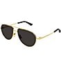 Color:Gold - Image 1 - Unisex Split 57mm Aviator Sunglasses