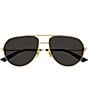 Color:Gold - Image 2 - Unisex Split 57mm Aviator Sunglasses