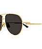 Color:Gold - Image 3 - Unisex Split 57mm Aviator Sunglasses