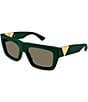 Color:Green - Image 1 - Women's BV1178S 57mm Rectangle Sunglasses