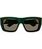Color:Green - Image 2 - Women's BV1178S 57mm Rectangle Sunglasses