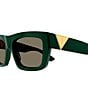 Color:Green - Image 3 - Women's BV1178S 57mm Rectangle Sunglasses