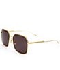 Color:Gold/Grey - Image 1 - Women's BV1108SA 58mm Square Sunglasses