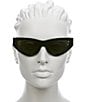 Color:Green - Image 2 - Women's BV1176 New Triangle Acetate 55mm Cat Eye Sunglasses