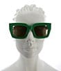 Color:Bottega Veneta Green - Image 2 - Women's BV1212S 52mm Square Sunglasses